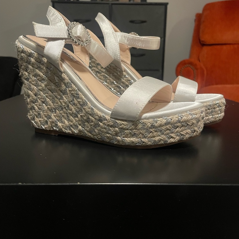 Chic Cream Wedge Sandals